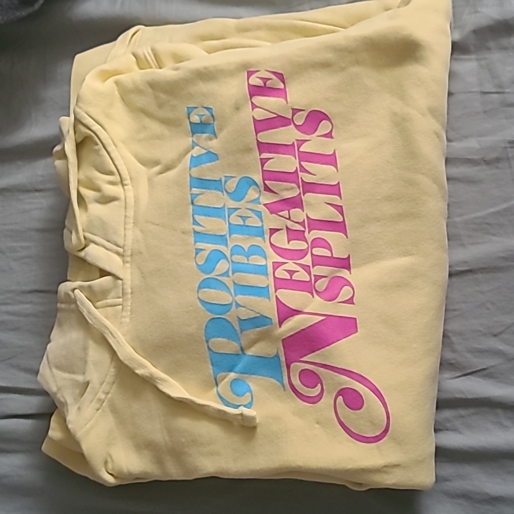 Positive Vibes Graphic Hoodie - Yellow